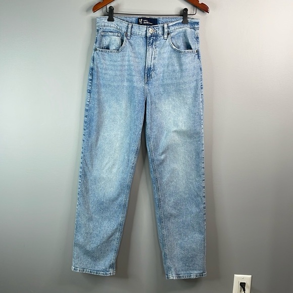 GAP 90s Loose Fit High Rise Jeans Light Blue Keywest Wash Straight Leg Size 10 - Picture 10 of 10